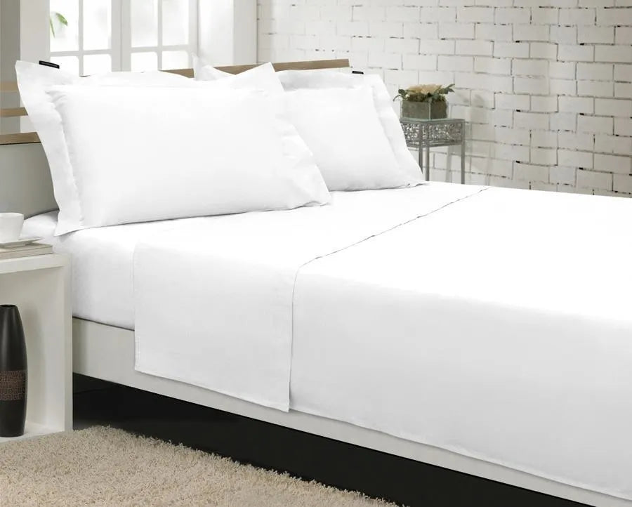 Kit 5 Peças Branco Edredom e Jogo de Cama Percal 180 Fios