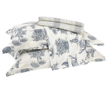 Kit 5 Peças Village Edredom + Jogo de Cama em Algodão Percal 180 Fios