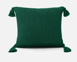 Almofada Decorativa em Tricô Ponto Rede com Tassel - 0.45x0.45m