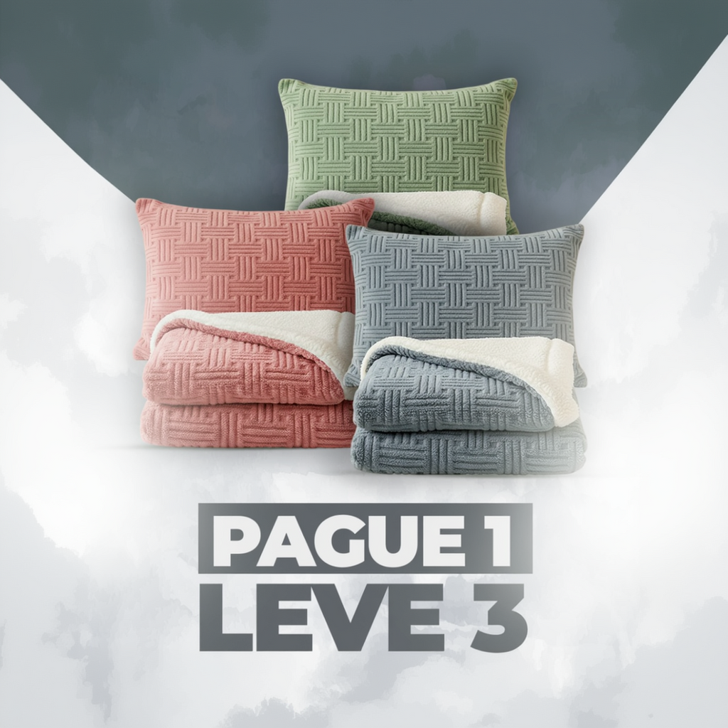 (Pague 1 Leve 3) Manta Doble Deluxe Vintage – Toque de Felpa e Lã