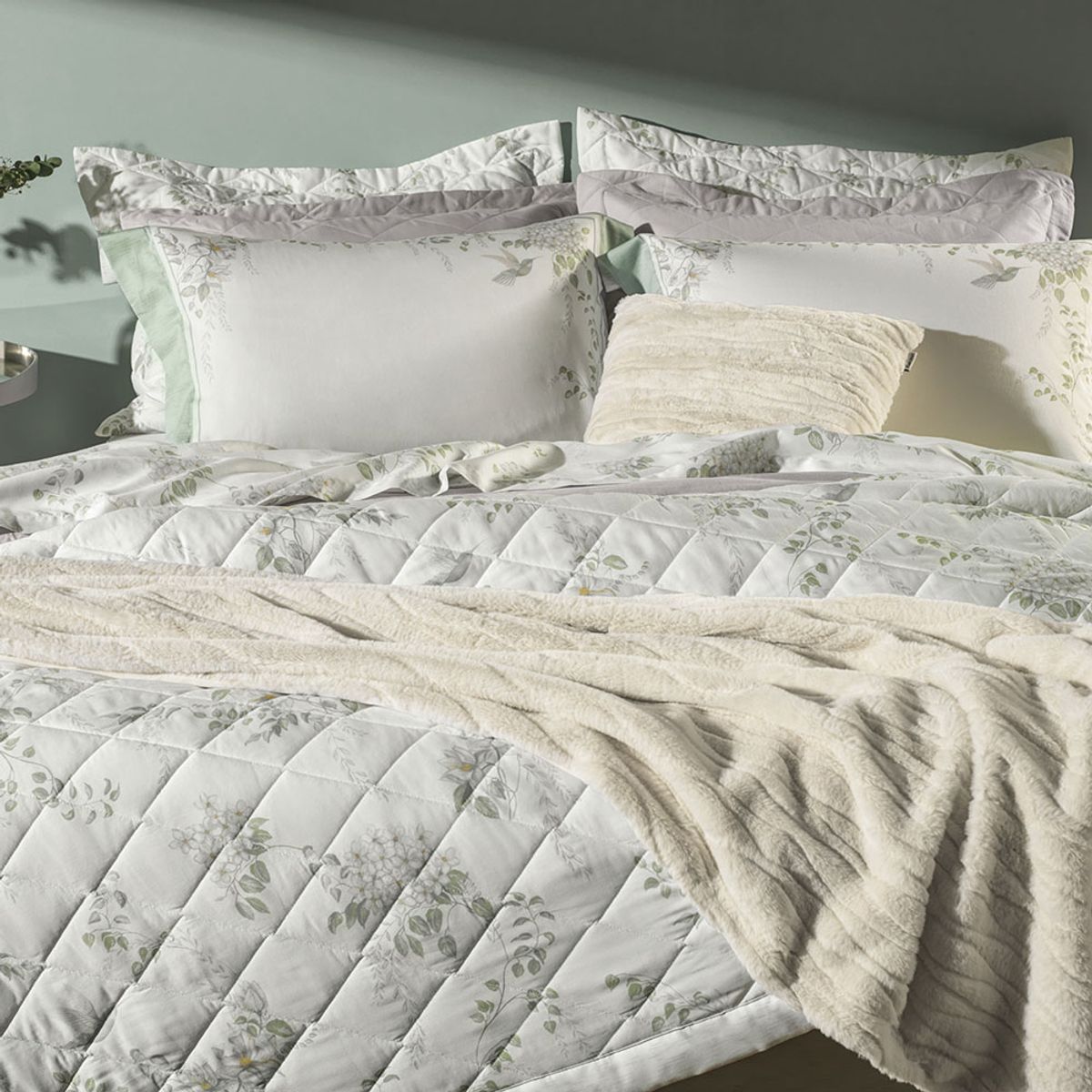 Jogo de Cama Posta Laura 9 Peças 300 Fios 100% Algodão