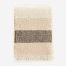 Manta Lira de Tricot de Lã Escovada Café Creme
