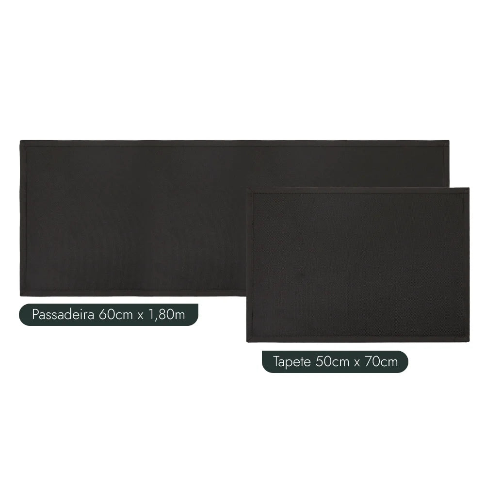 Kit Tapete para Cozinha 70cm + Passadeira 1,80m Antiderrapante Trame (2 peças)