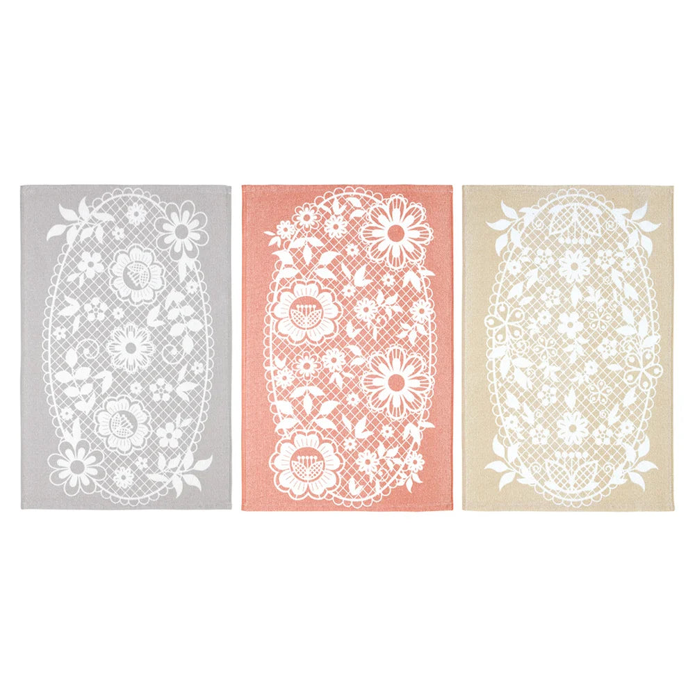 Kit 3 Peças Pano de Copa Jardim 100% Algodão