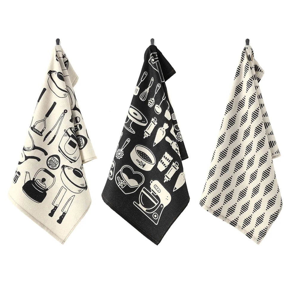 Kit 3 Peças Pano de Copa Jardim 100% Algodão