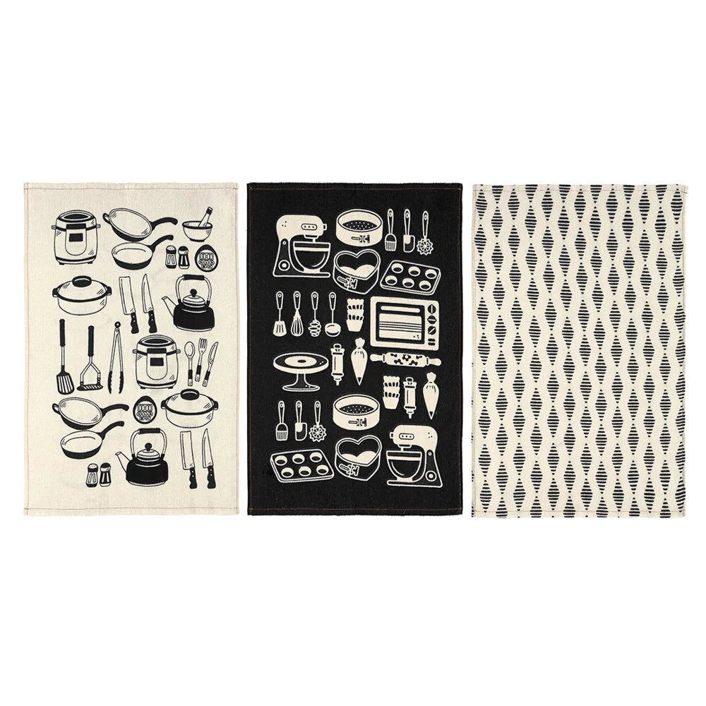 Kit 3 Peças Pano de Copa Jardim 100% Algodão