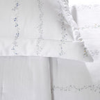 Kit Cobre-Leito Colcha Bud Vision Blue Daisy 100% Algodão Fio Penteado Cetim 270 Fios (3 Peças)