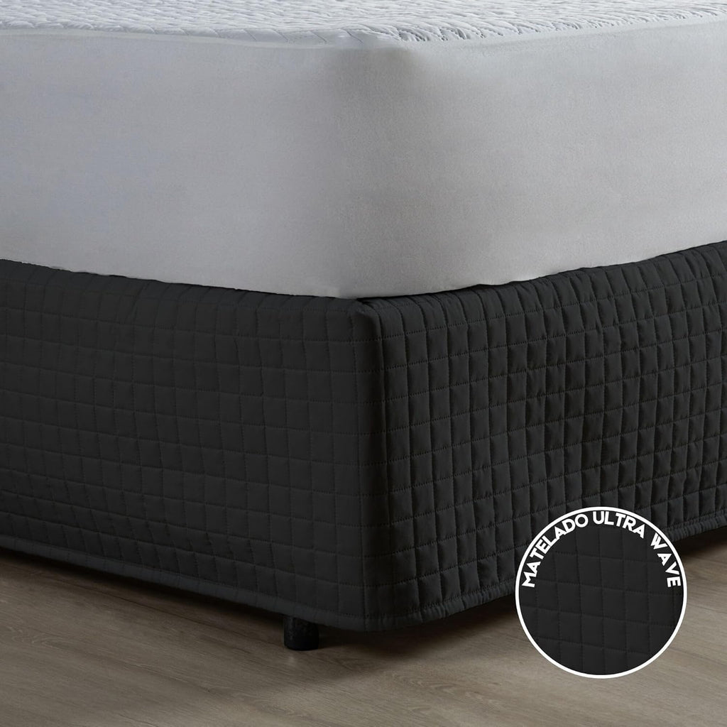 Saia Para Cama Box Matelada 150 Fios Quadriculada