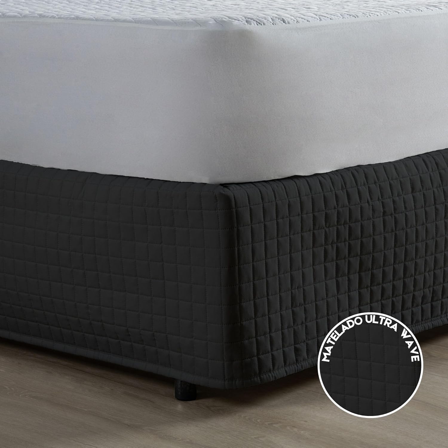 Saia Para Cama Box Matelada 150 Fios Quadriculada