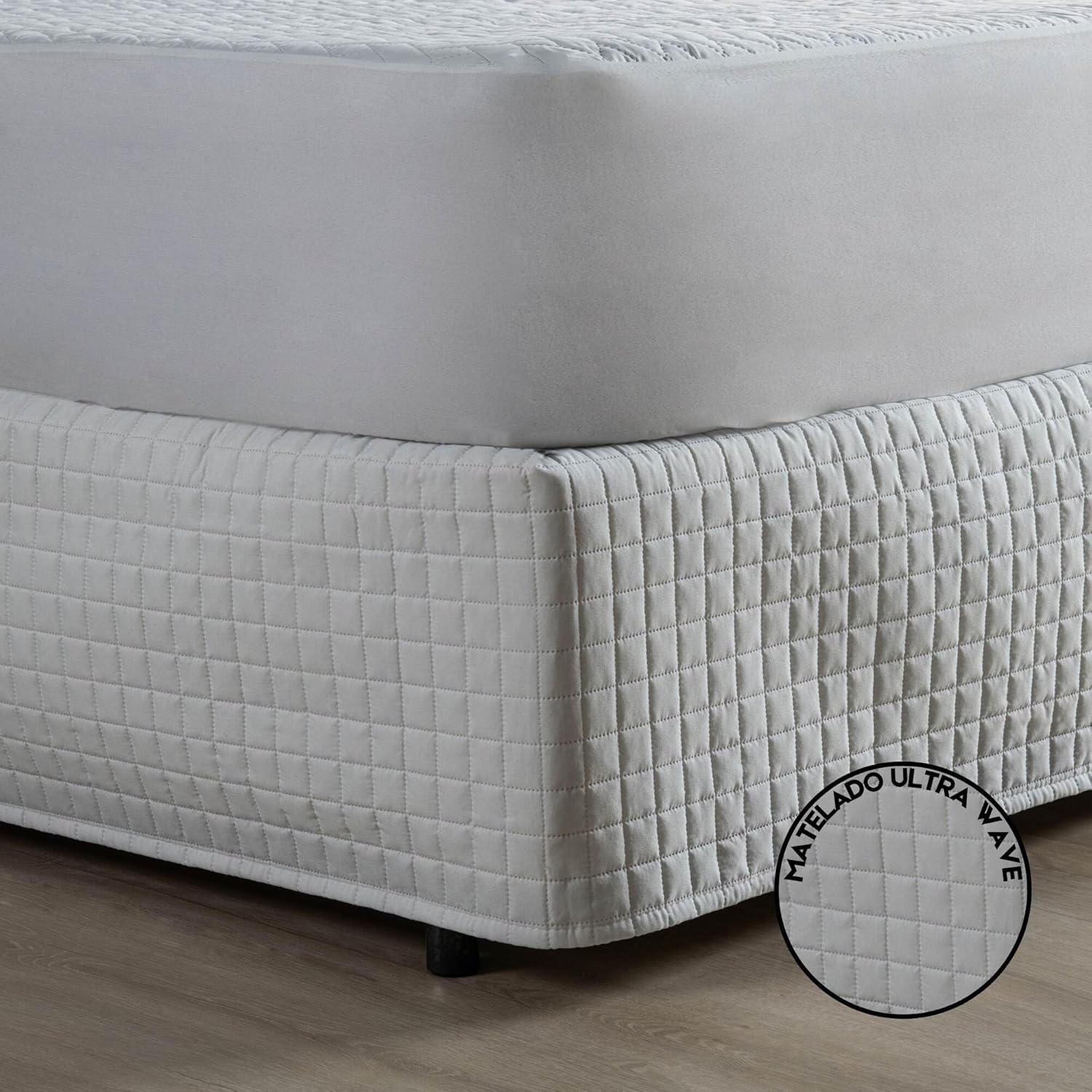 Saia Para Cama Box Matelada 150 Fios Quadriculada
