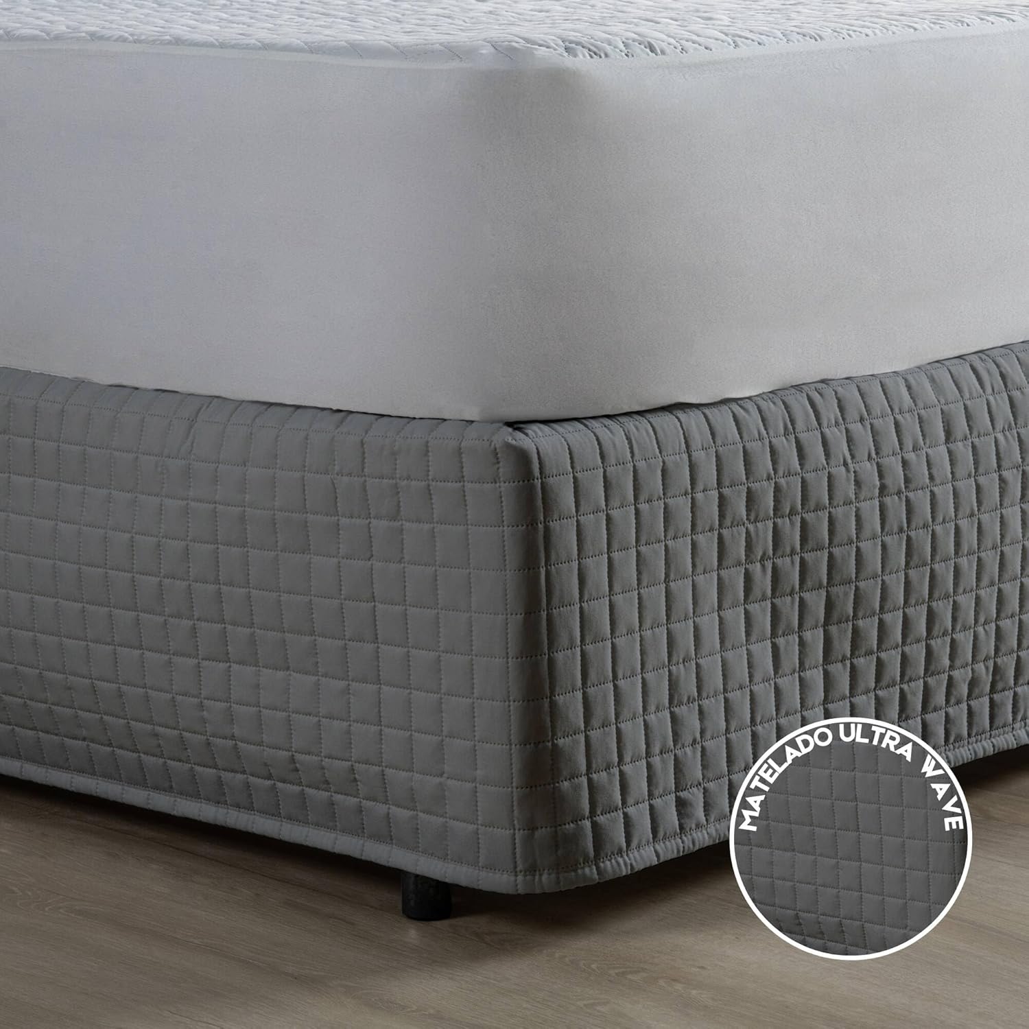 Saia Para Cama Box Matelada 150 Fios Quadriculada