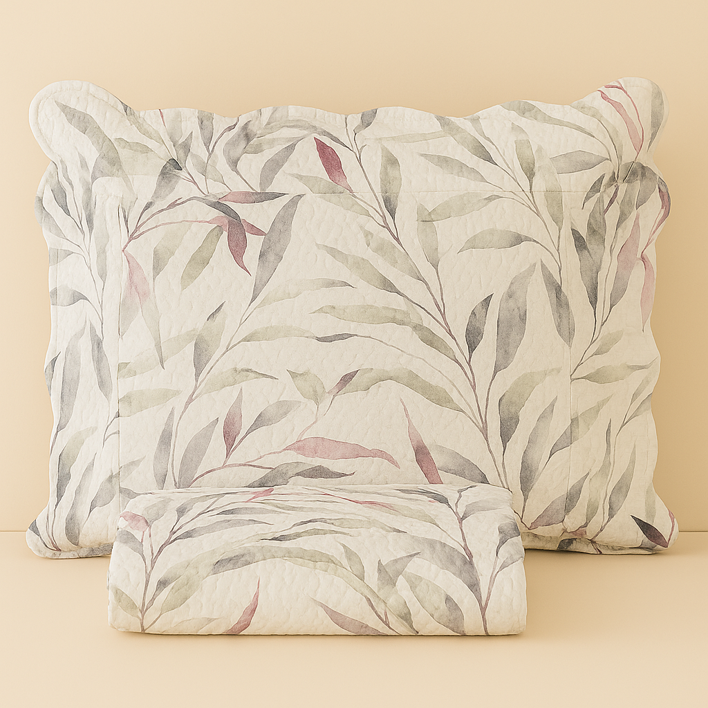 (Pague 1, Leve 2) Kit Colcha Garden 3 Peças Dupla Face Estampado Floral |