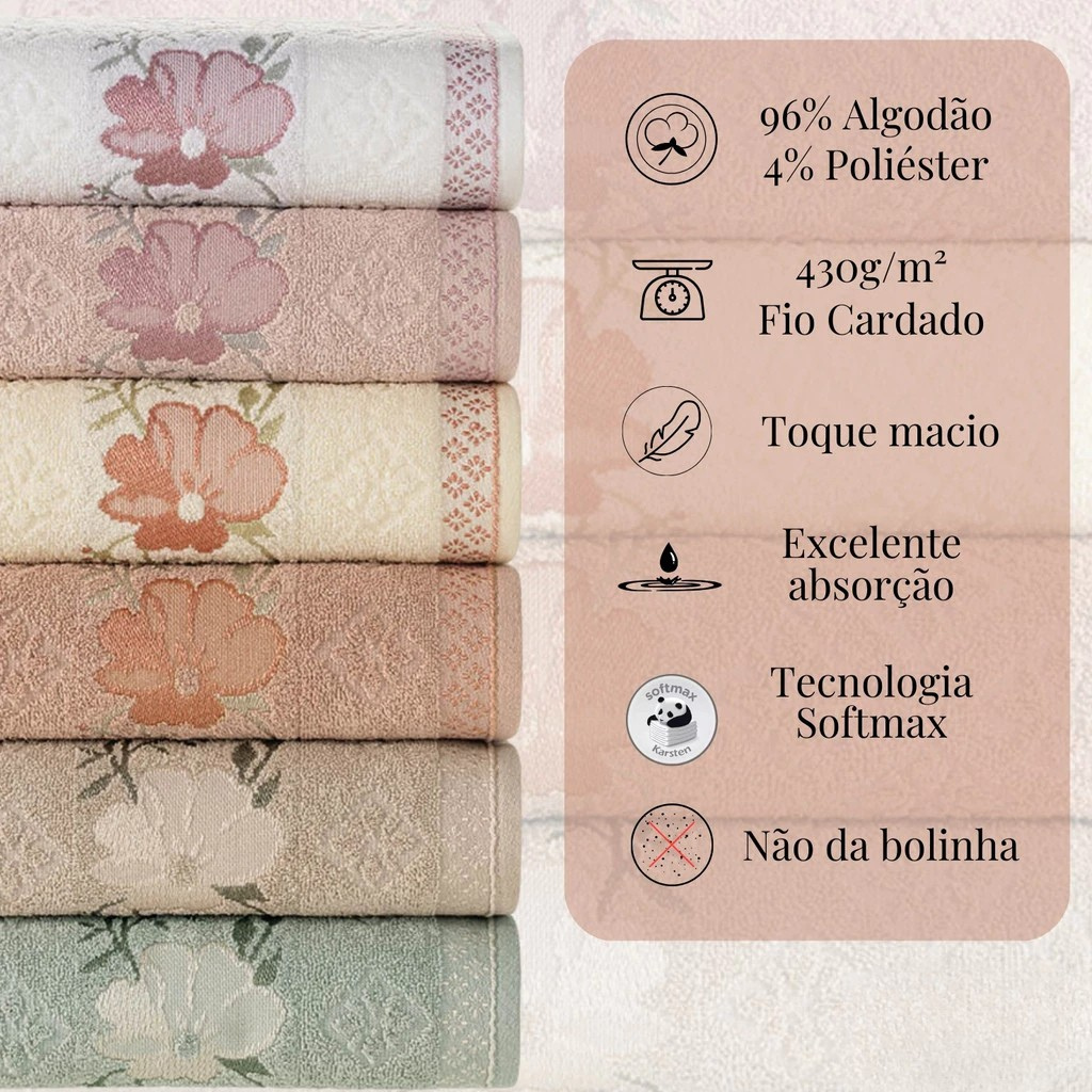 Jogo de Toalhas Yuna 4 Peças – 430 g/m²