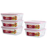 Kit 10 ou 5 Potes Vidro Hermético 1040ml Retangular 4 Travas Marmita Premium