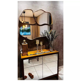 Kit 3 Espelhos Moldura Amadeirada Assimétricos Slim Cinamomo Orgânicos