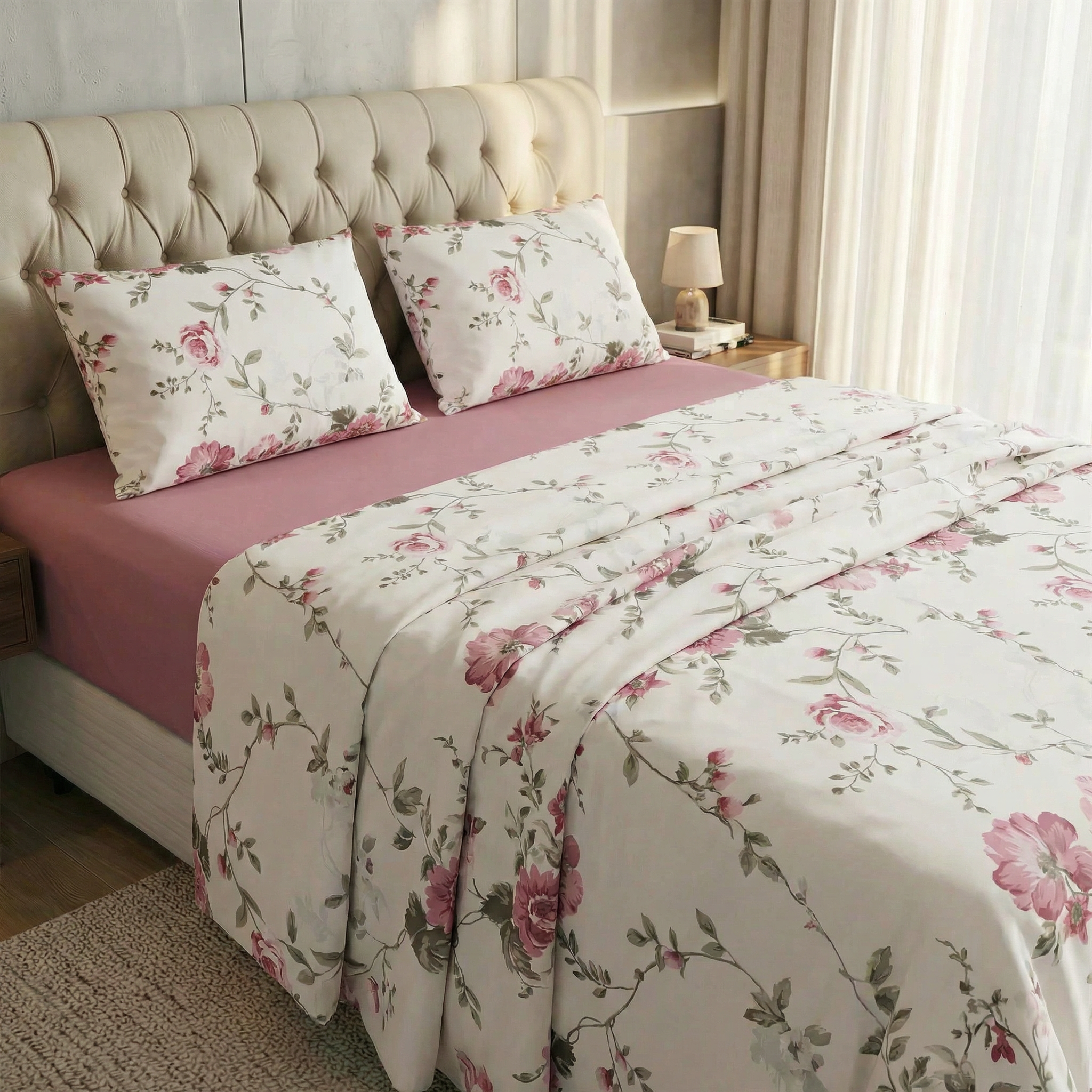 Jogo de Lençol Spring Elegance 4 peças  - 200 Fios 100% Algodão