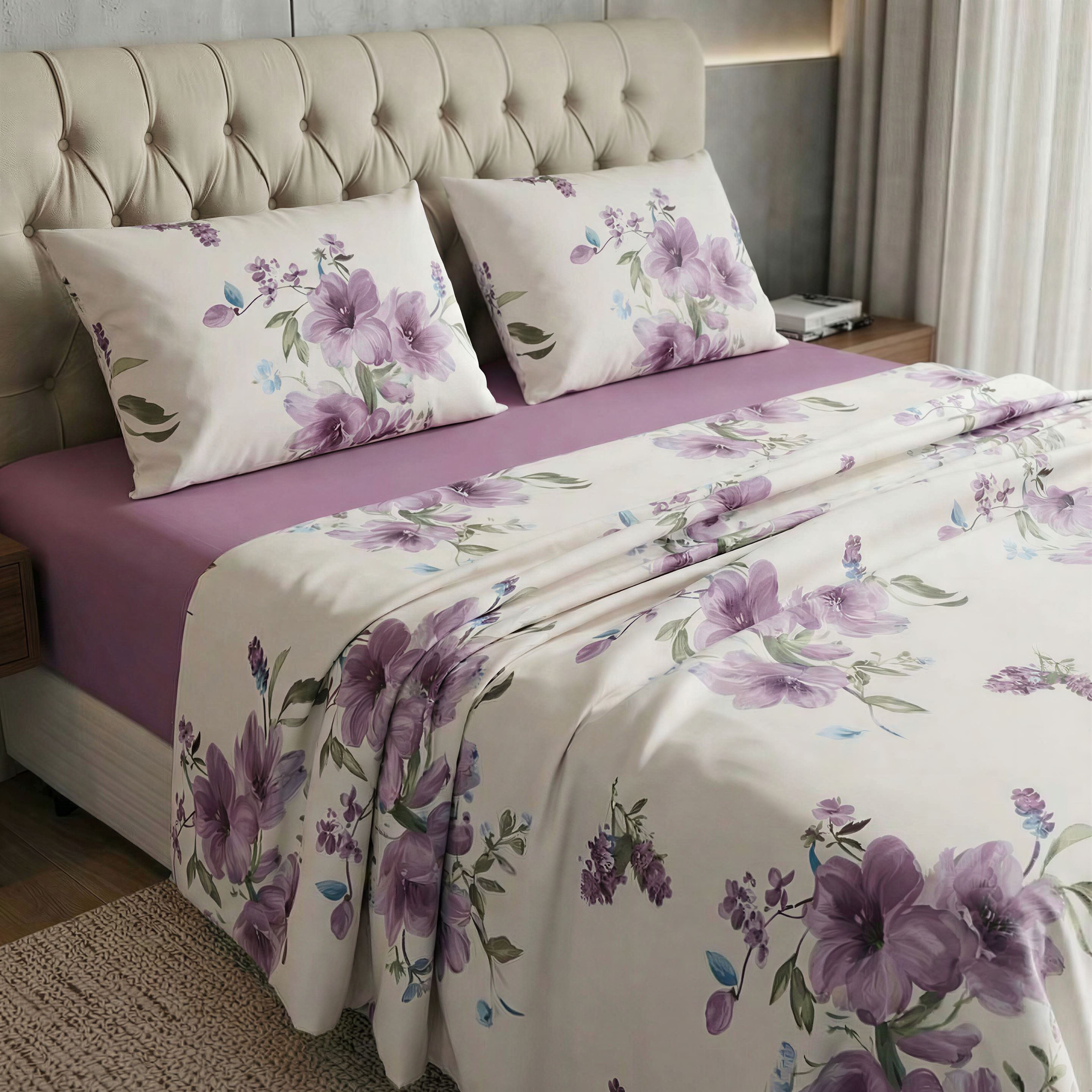 Jogo de Lençol Spring Elegance 4 peças  - 200 Fios 100% Algodão