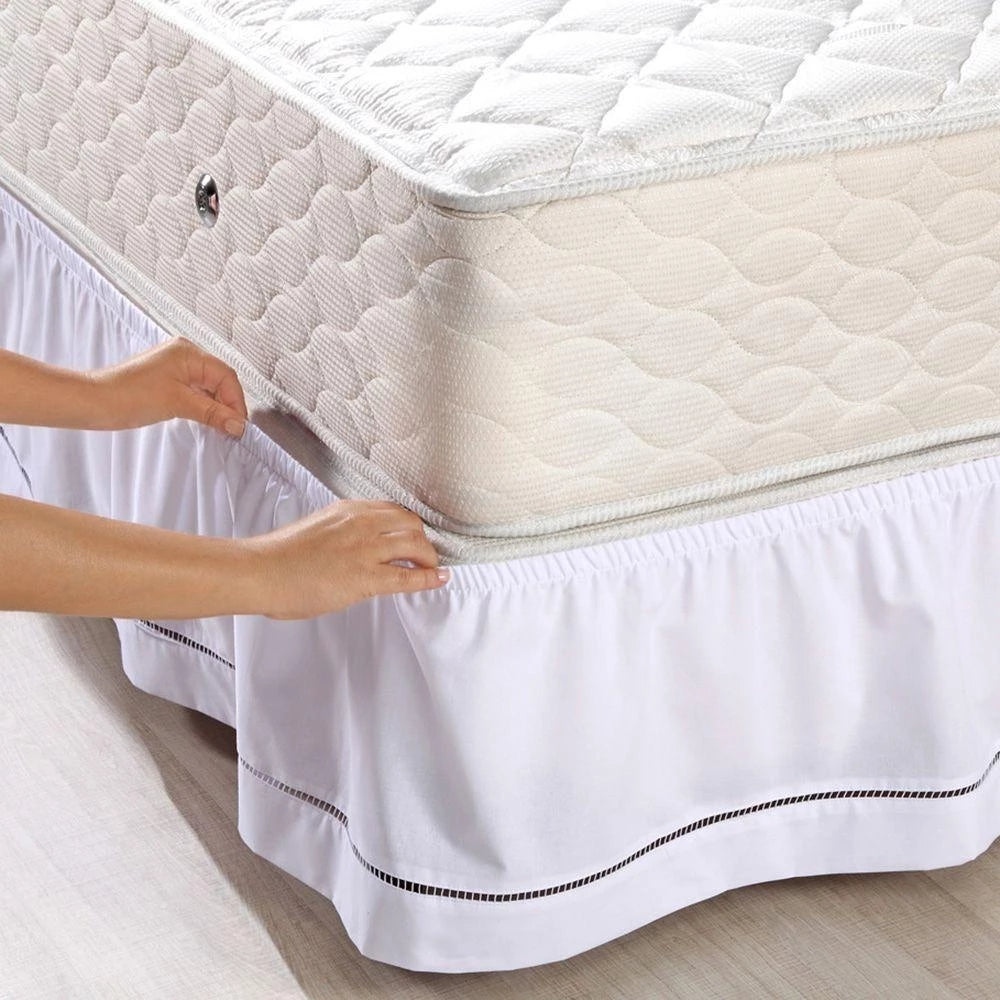 Saia Para Cama Box Casal/Queen Em Detalhe Ponto Palito