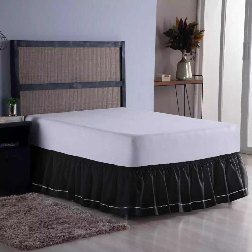 Saia Para Cama Box Casal/Queen Em Detalhe Ponto Palito