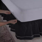 Saia Para Cama Box Casal/Queen Em Detalhe Ponto Palito