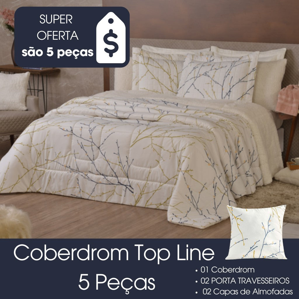 Kit Coberdrom Top Line Garden Dupla Face Fleece – 5 Peças