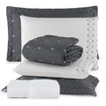 Conjunto de 6 Peças para Casal com Bordado - Cobre Leito e Lençol Ideale 200 Fios