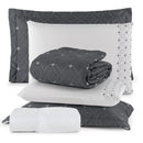 Conjunto de 6 Peças para Casal com Bordado - Cobre Leito e Lençol Ideale 200 Fios