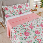 Kit Cobre-Leito Bouti Jardim 3 Peças  Estampado Dupla Face