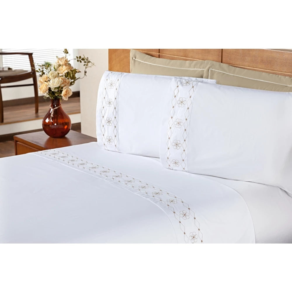 Kit Edredom De Luxo 11 Peças Damasco Cama Casal Queen King Percal 200 Fios