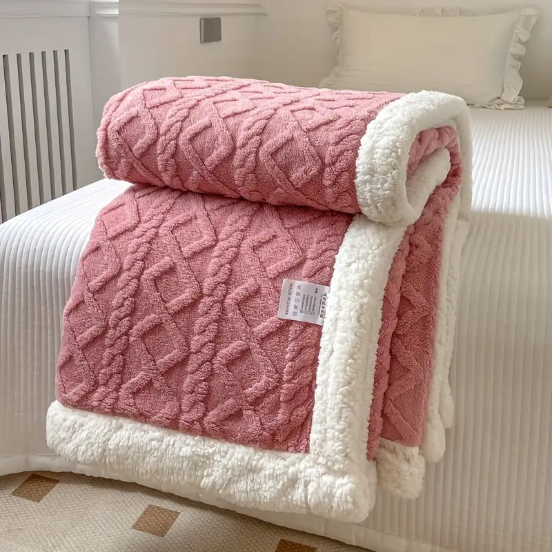 Cobertor Manta Glamour Casal Dupla Face com Sherpa