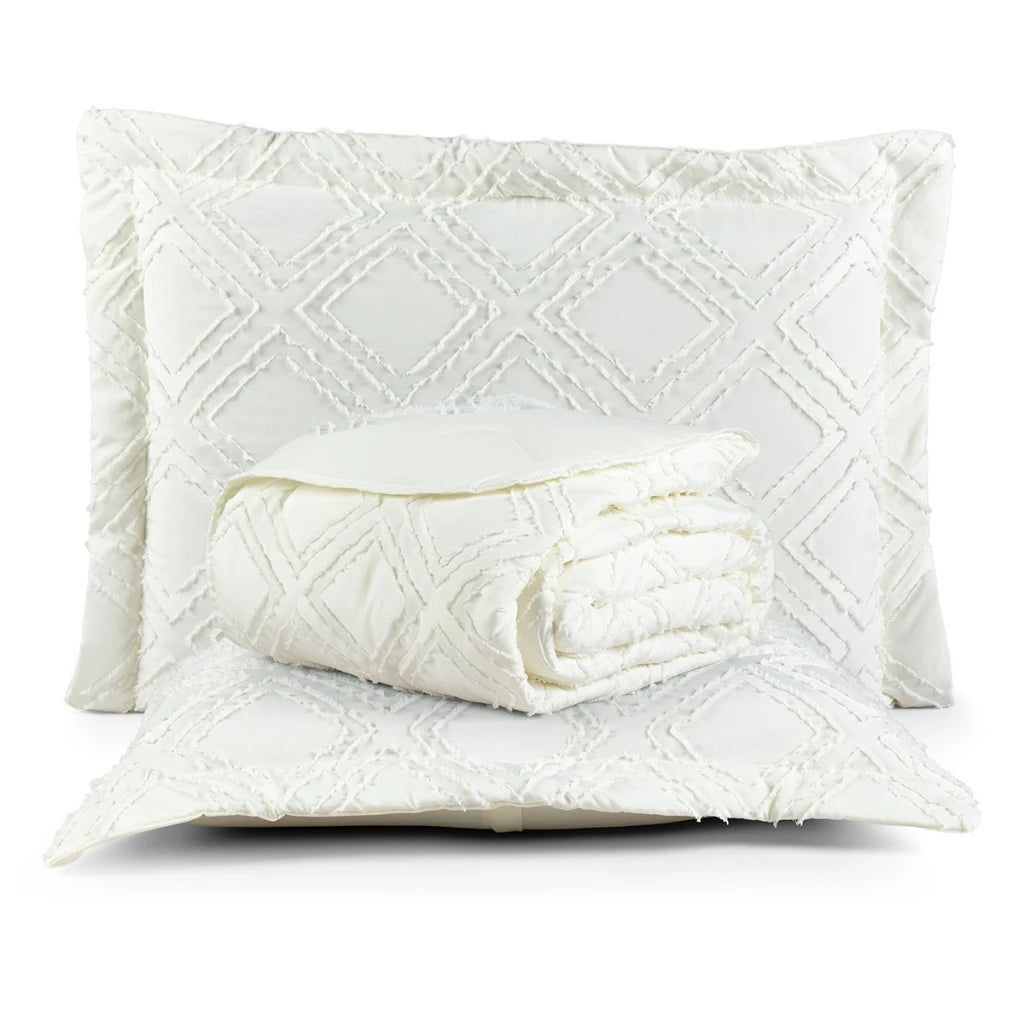 Cobre Leito 300 Fios Dupla Face 3 peças Boho