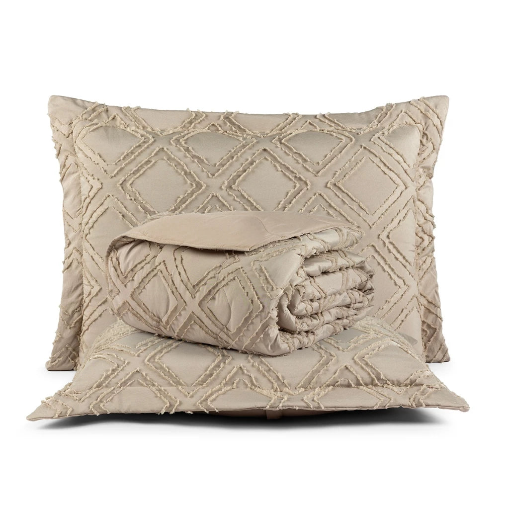 Cobre Leito 300 Fios Dupla Face 3 peças Boho