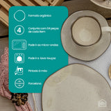 Aparelho de Jantar e Chá Ryo Maresia 20 Peças em Porcelana