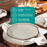 Aparelho de Jantar e Chá Ryo Maresia 20 Peças em Porcelana