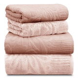 Jogo de Toalhas Flower 4 Peças Fio Penteado 100% Algodão | 420 g/m²