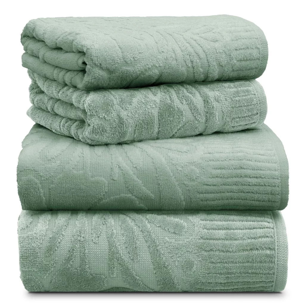 Jogo de Toalhas Flower 4 Peças Fio Penteado 100% Algodão | 420 g/m²