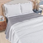 Kit Cobre-Leito Bouti Shell 3 Peças  Estampado Dupla Face