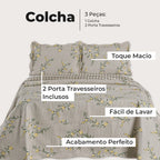 Kit Cobre Leito Bouti Noble Petals 3 Peças Dupla Face