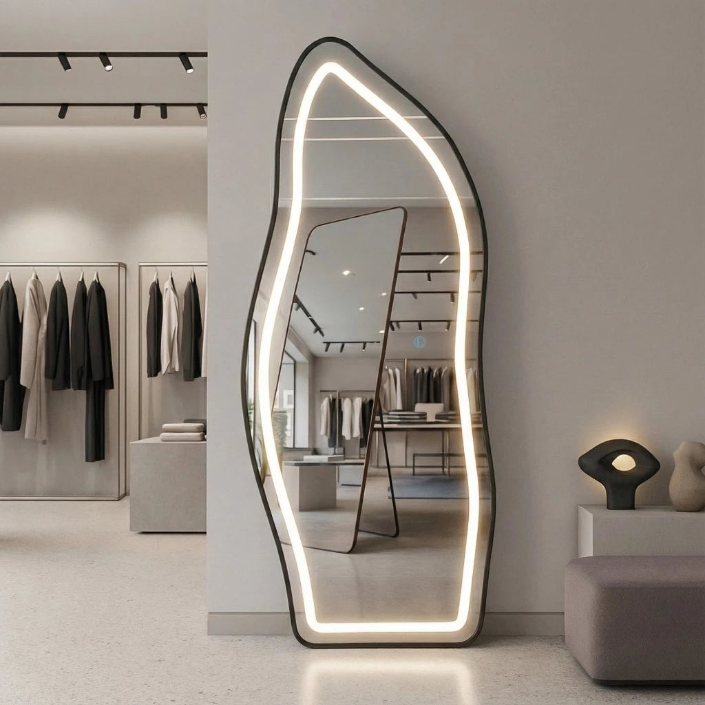 Espelho Base Reta 170X70 com Suporte de Chão + LED 3 Intensidades