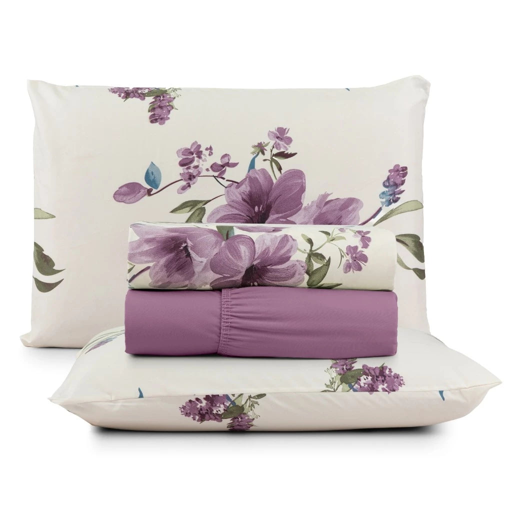 Jogo de Lençol Spring Elegance 4 peças  - 200 Fios 100% Algodão