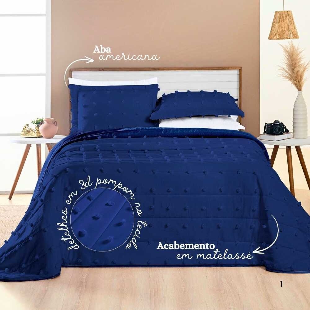 Cobre Leito Poppy 3 Peças – 300 Fios Percal – Dupla Face