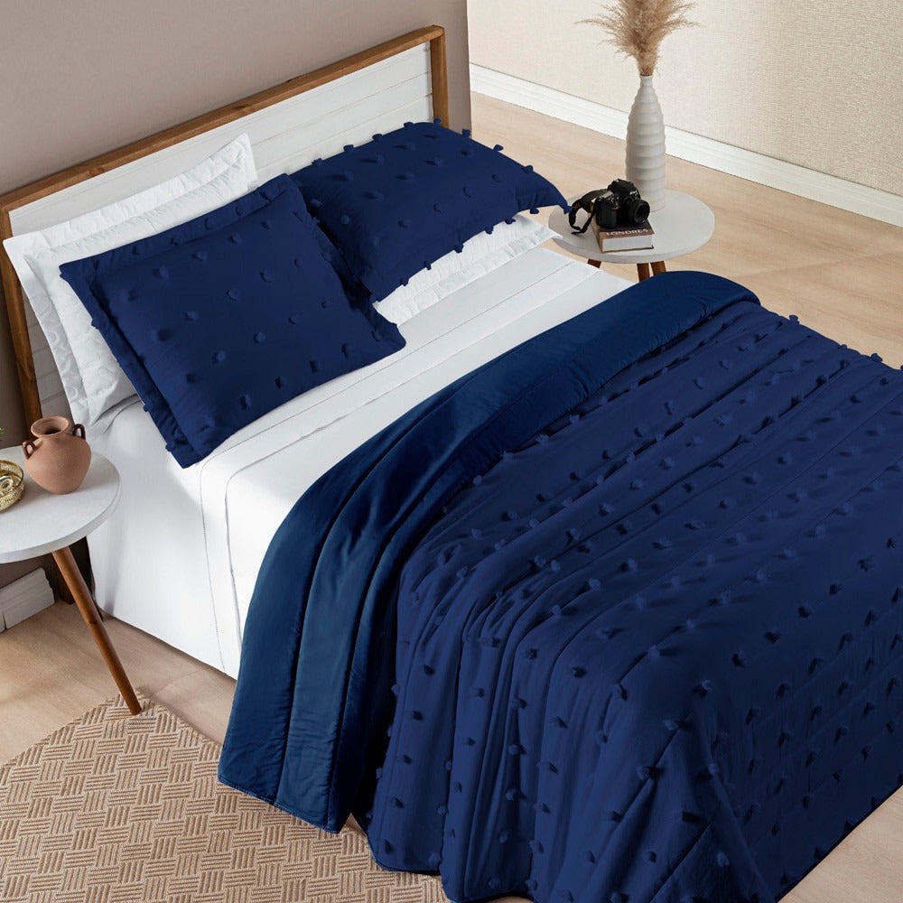 Cobre Leito Poppy 3 Peças – 300 Fios Percal – Dupla Face