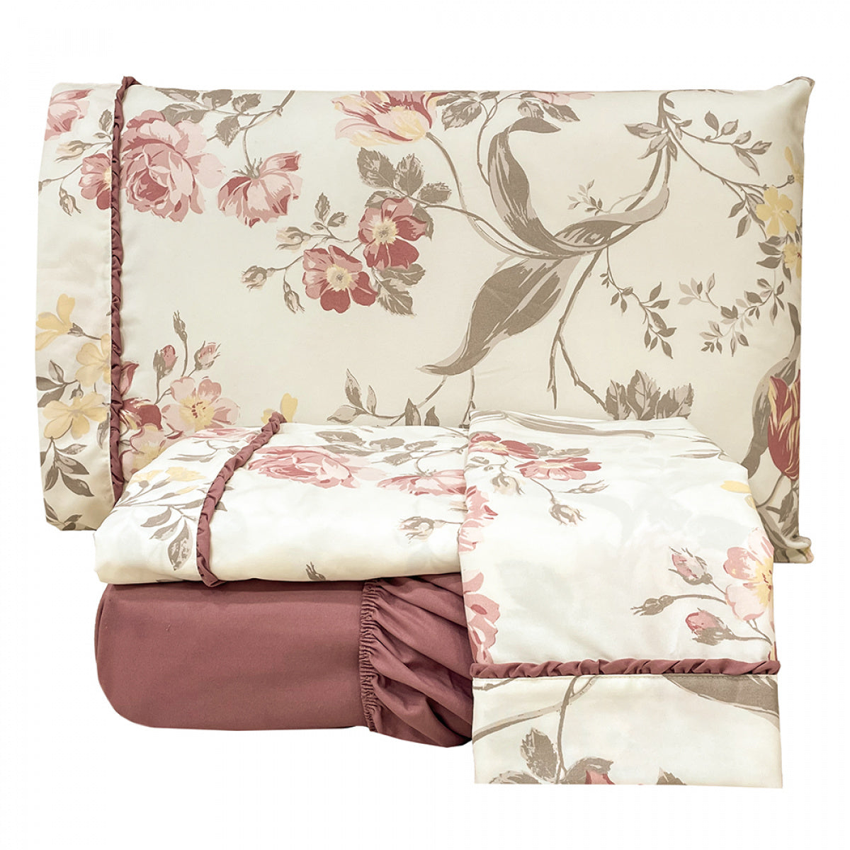 Jogo de Lençol Malva 4 Peças - 200 Fios Algodão