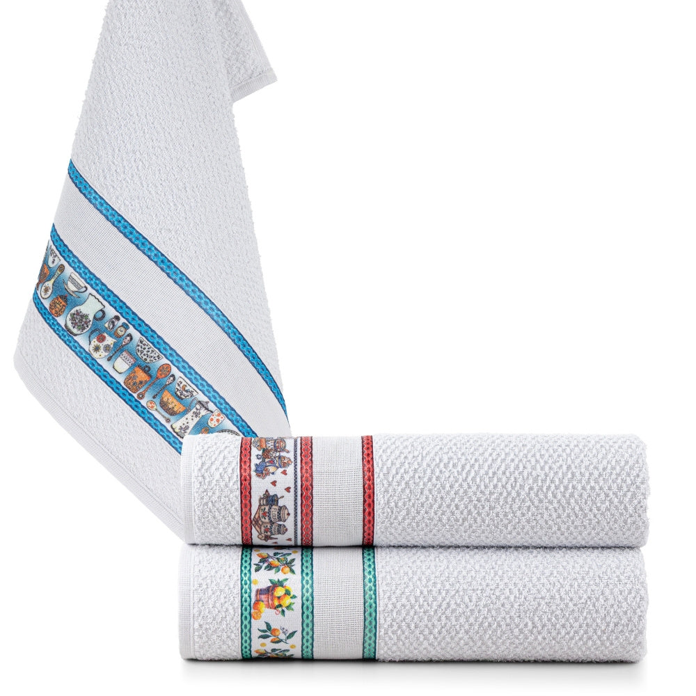 Kit 3 Panos de Prato Atoalhado 100% Algodão 48x65cm Copa Cocina Sortido