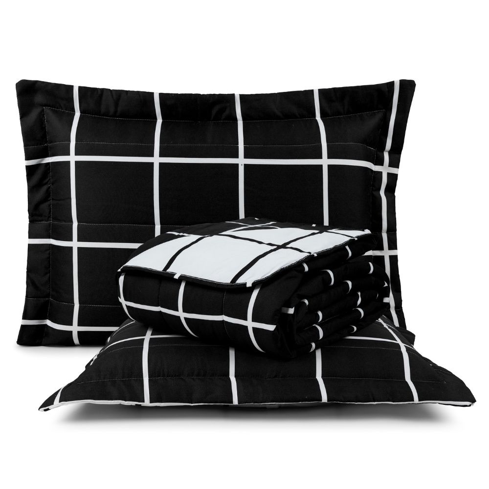 Cobre Leito Austin Colcha Dupla Face 03 Peças 200 Fios