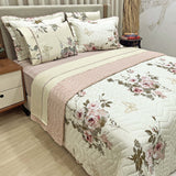 Kit Confort Print Percal 07 Peças - 300 Fios Cobre Leito + Jogo de Lençol  Dupla Face