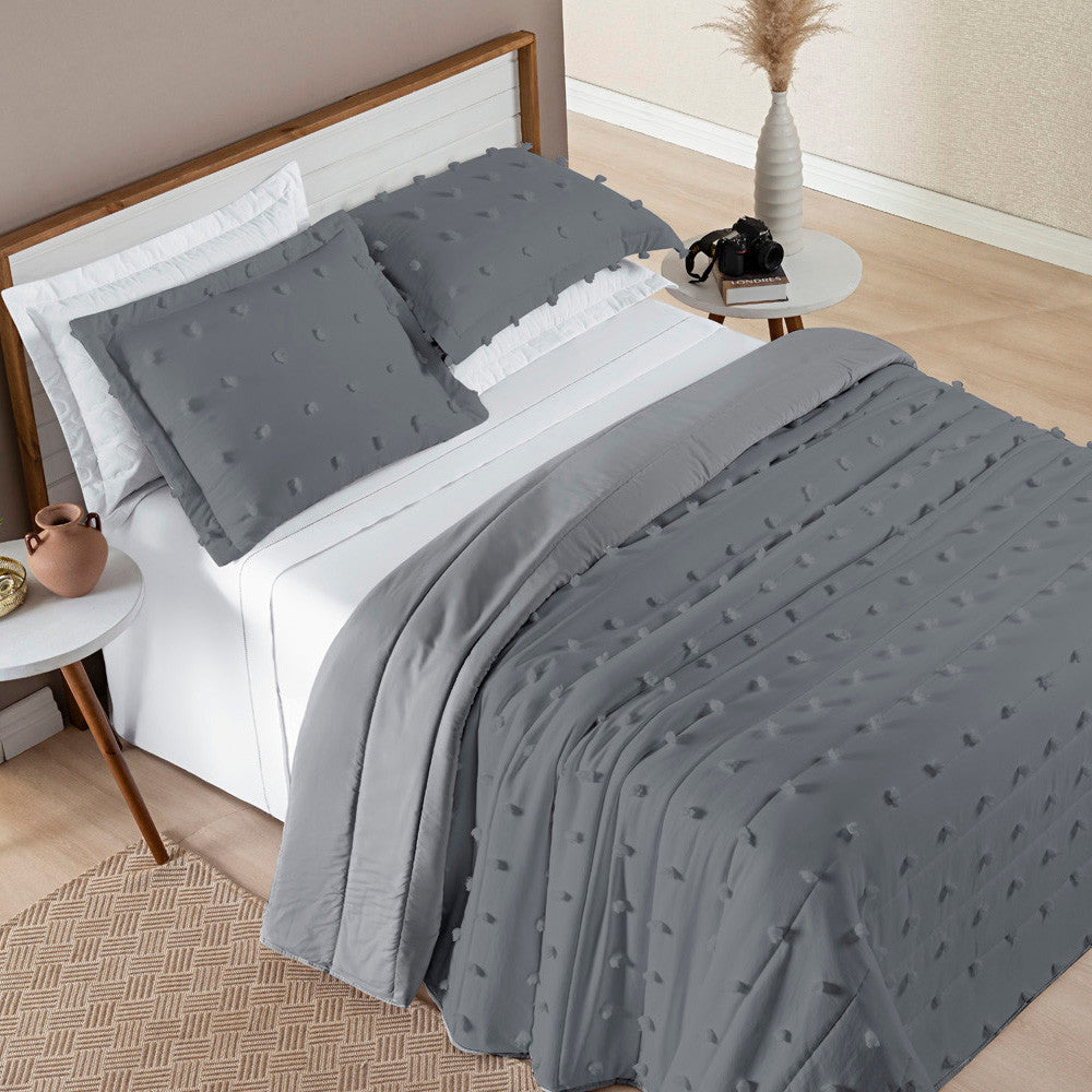 Cobre Leito Poppy 3 Peças – 300 Fios Percal – Dupla Face