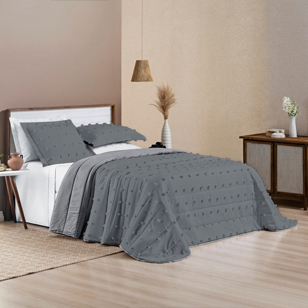 Cobre Leito Poppy 3 Peças – 300 Fios Percal – Dupla Face