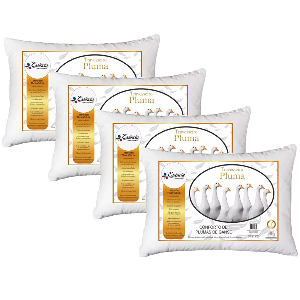 Kit de 2 ou 4 Travesseiros Pluma de Ganso