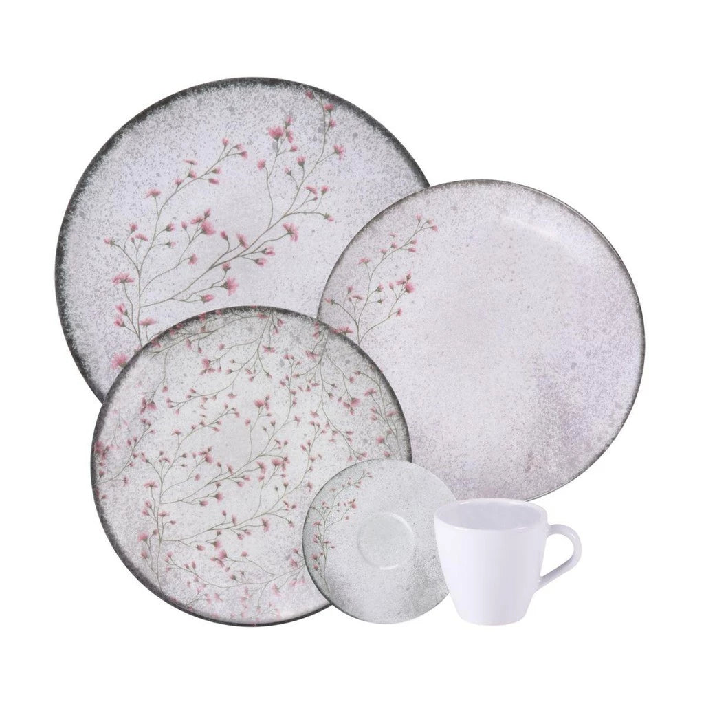 Jogo de Jantar Floralis Porcelana Decorada 20 Peças